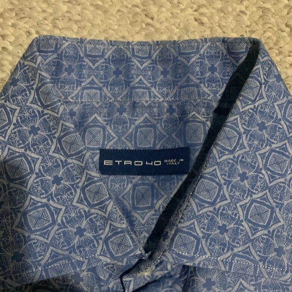 Etro Shirt Men. Blue Size 40 - Picture 5 of 6